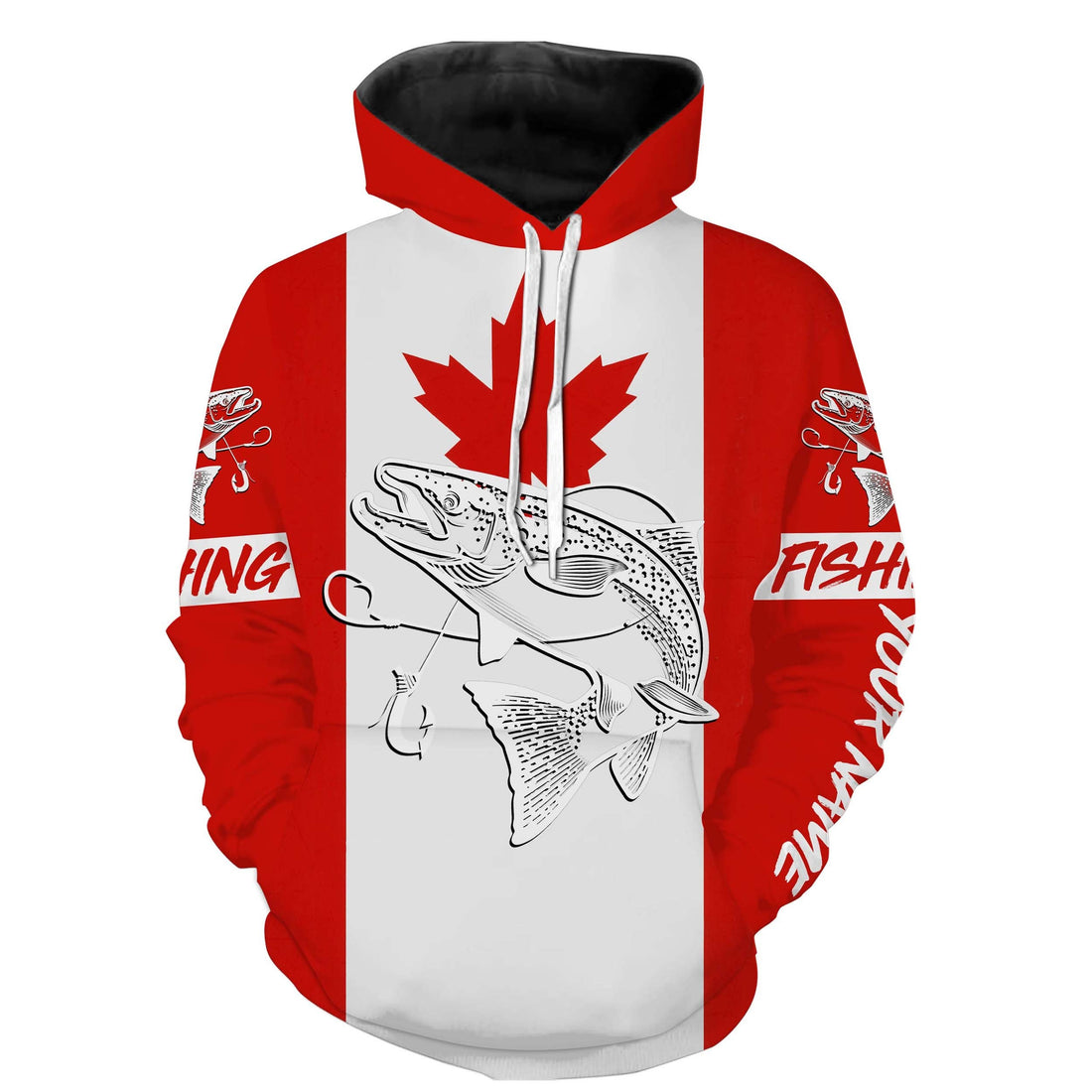 Chinook Salmon King Salmon Fishing Canadian Flag Customize name NQS452