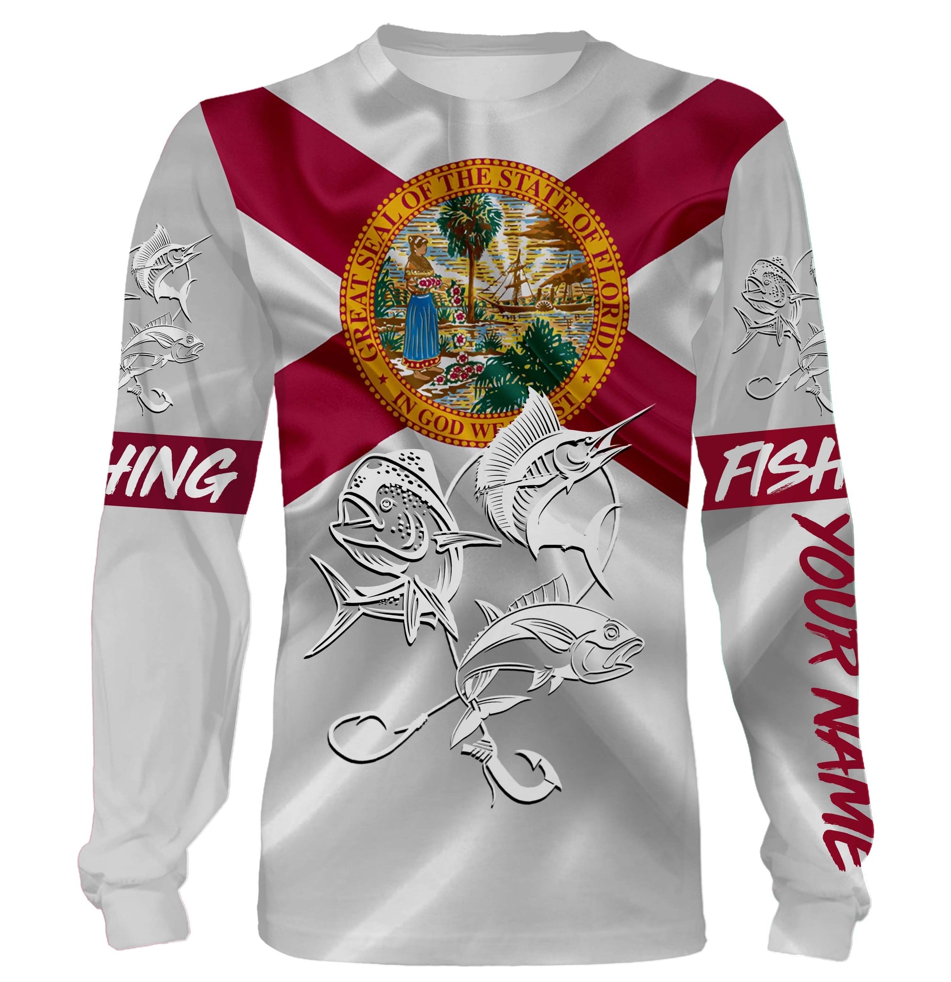 Offshore Slam Mahi mahi, Tuna, Sailfish fishing Florida State Flag custom name 3D All Over print NQS465
