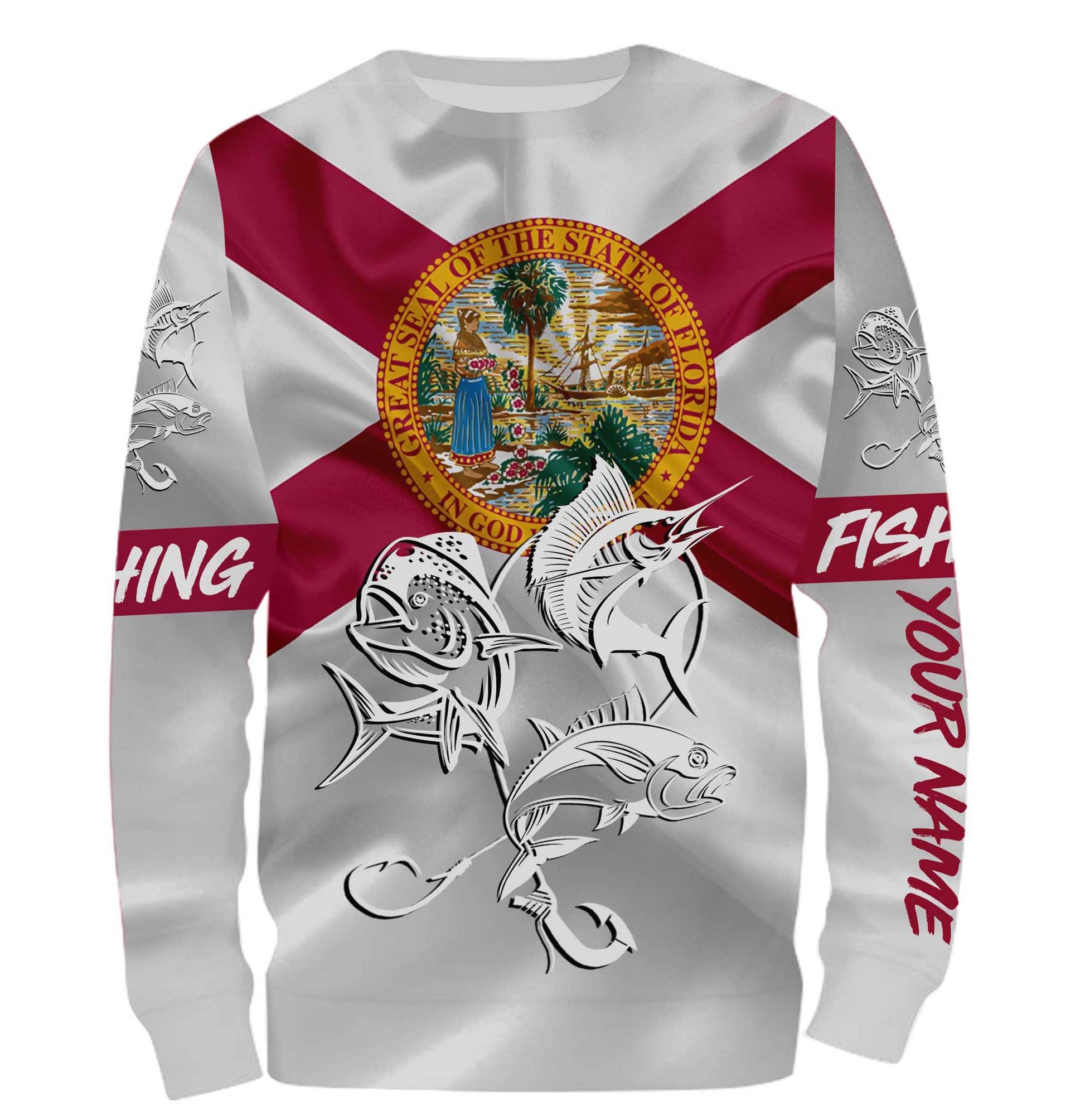 Offshore Slam Mahi mahi, Tuna, Sailfish fishing Florida State Flag custom name 3D All Over print NQS465