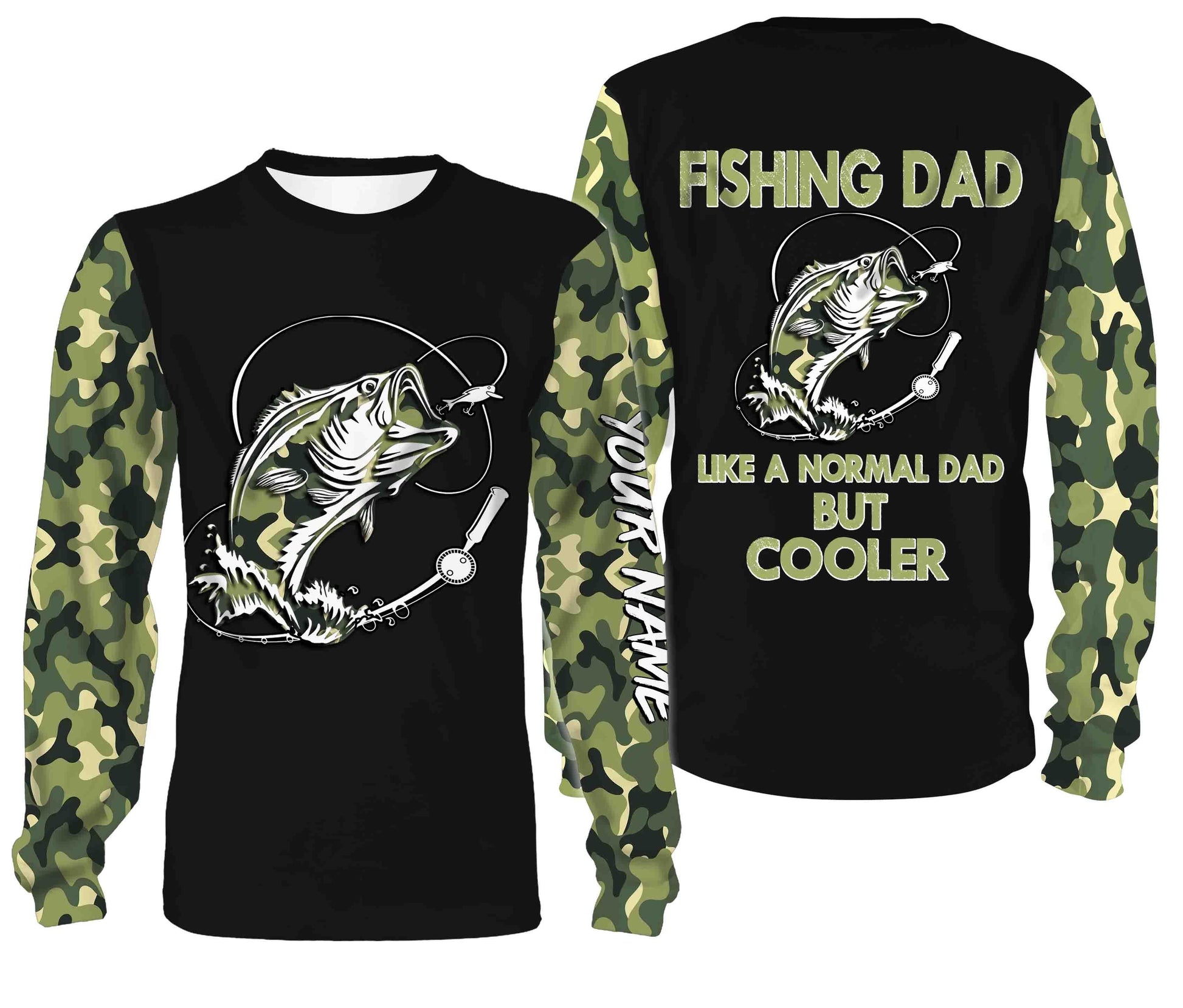 Bass Fishing Dad Like A Normal Dad But Cooler Custom Fishing Gift For Father's day NQS352