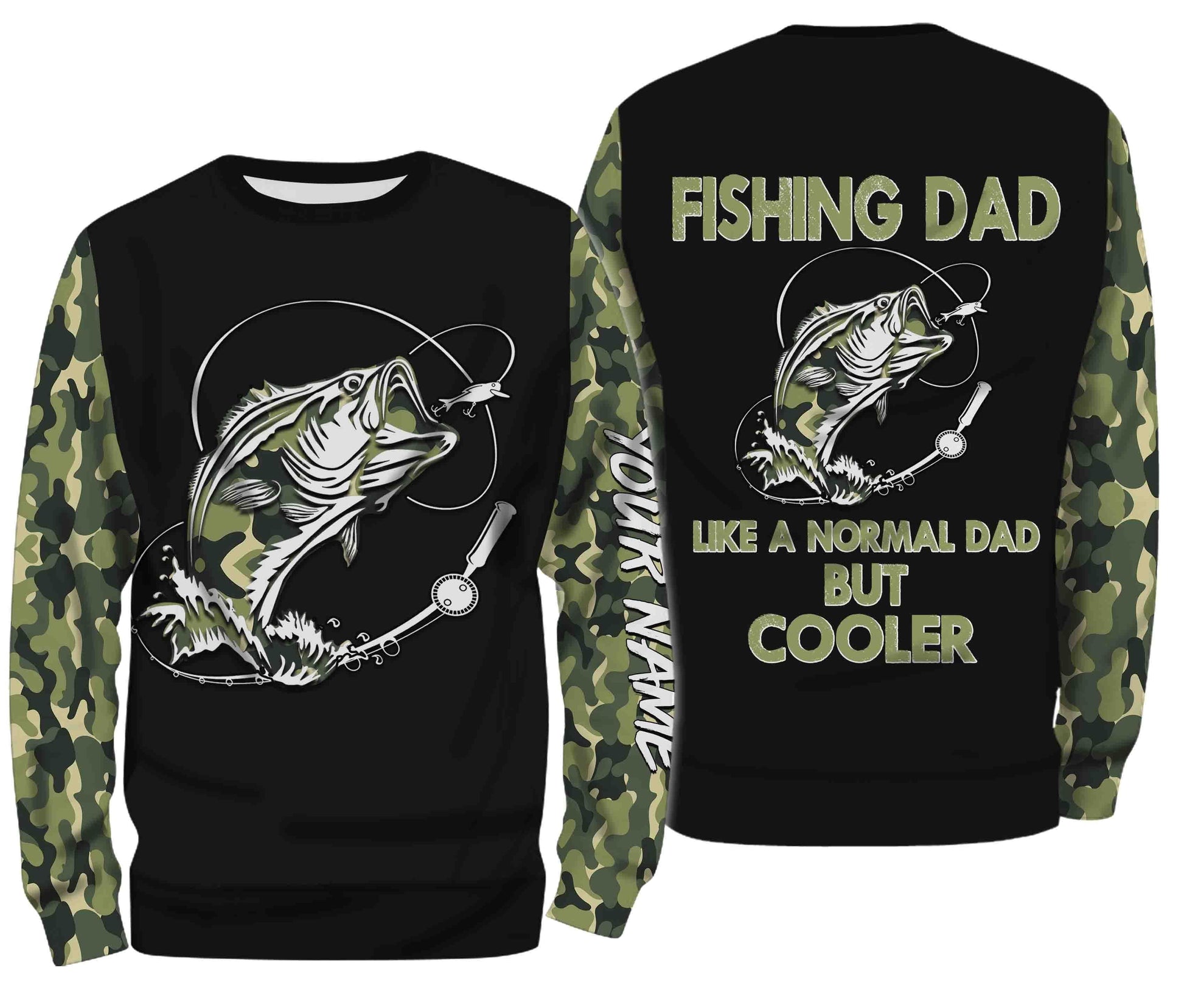 Bass Fishing Dad Like A Normal Dad But Cooler Custom Fishing Gift For Father's day NQS352
