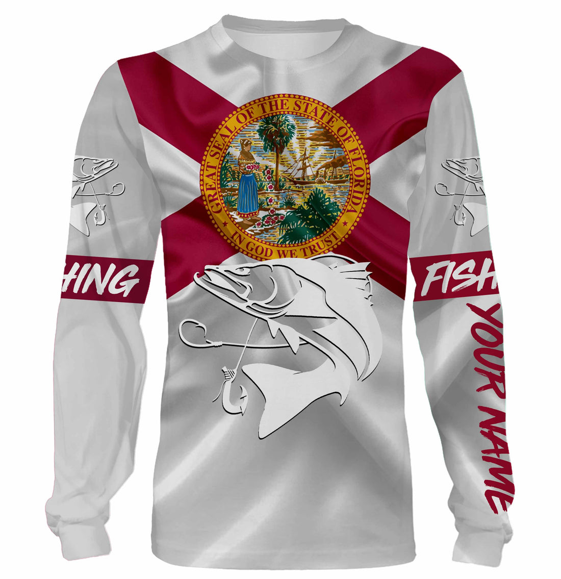Snook Fishing Florida Flag Custom name All over print - personalized fishing gift, women and kid - NQS493