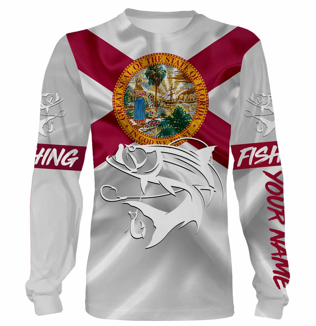 Tarpon Fishing Florida Flag Custom name All over print - personalized fishing gift, women and kid - NQS494