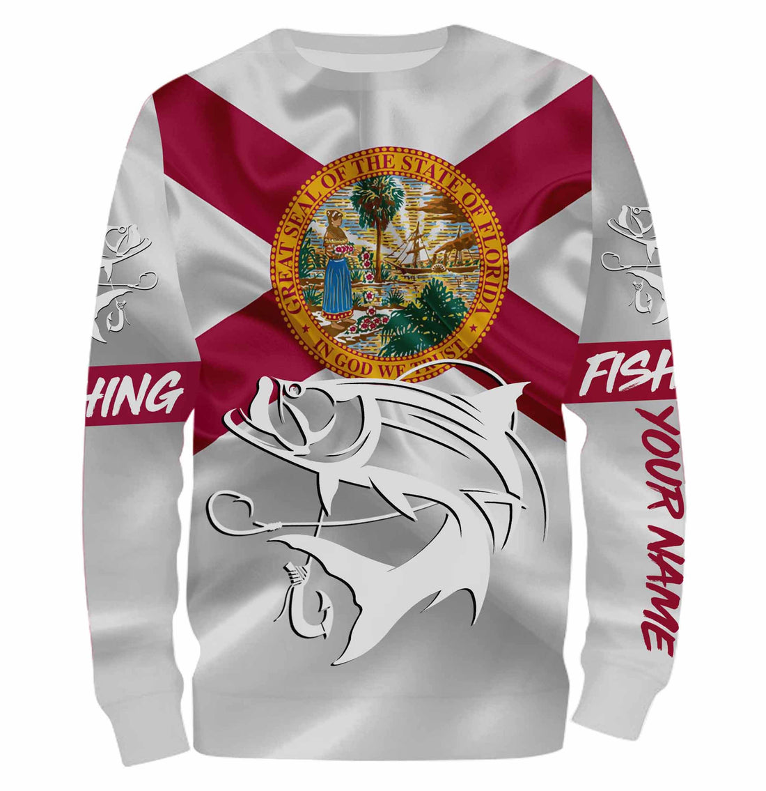 Tarpon Fishing Florida Flag Custom name All over print - personalized fishing gift, women and kid - NQS494