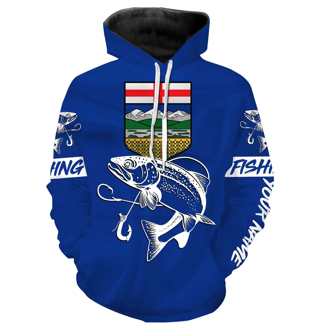 Rainbow Trout Fishing Alberta Flag Customize name 3D All over print NQS509