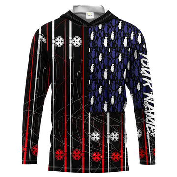 American flag patriotic fishing rod Long Sleeve fishing personalized fishing gift NQS1770