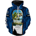 Bass Fishing Blue Camo Custome 3D All Over Printed, Personalized Fishing gift For Adult, Kid NQS597