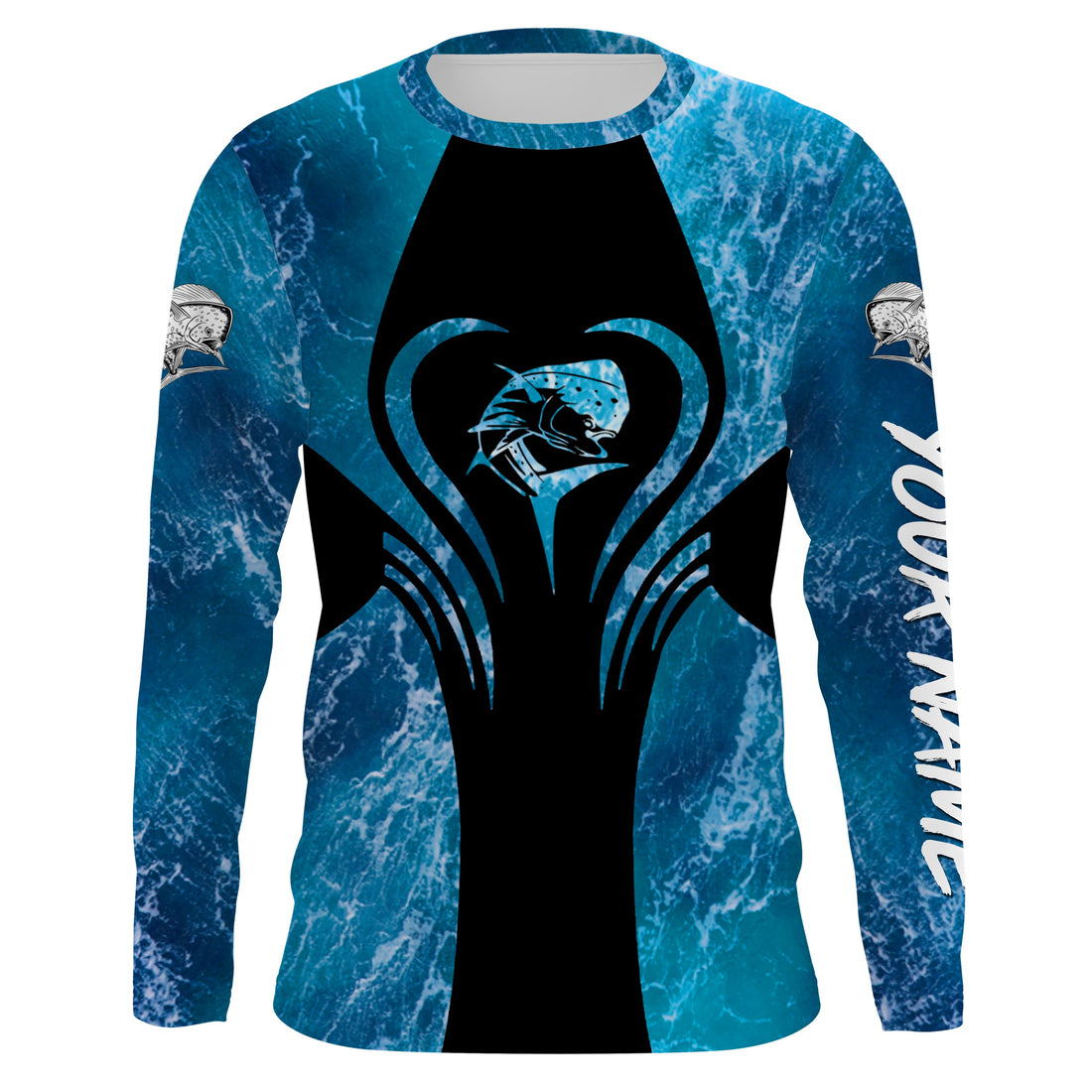 Mahi Mahi saltwater fishing blue camo sun protection quick dry Custom name, legging NQS1347