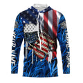 American flag patriot Crappie blue camo fishing, custom long sleeve sun protection fishing NQS7987