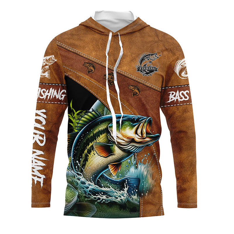 Largemouth bass fishing UV protection customize name performance fishing, women, kid NQS2464