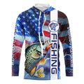 American flag Crappie lingtning Long Sleeve Fishing custom Patriotic Crappie fishing NQS9472