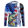 American flag Crappie lingtning Long Sleeve Fishing custom Patriotic Crappie fishing NQS9472