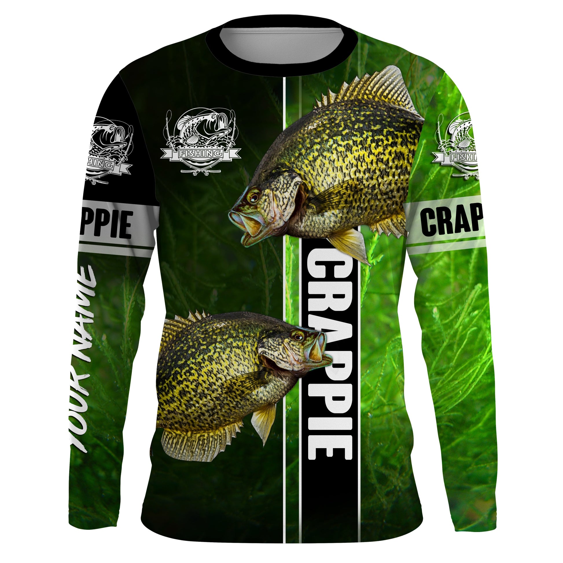 Crappie fishing green Custom name UV Long Sleeve Fishing, fishing gifts, women, kid NQS1612
