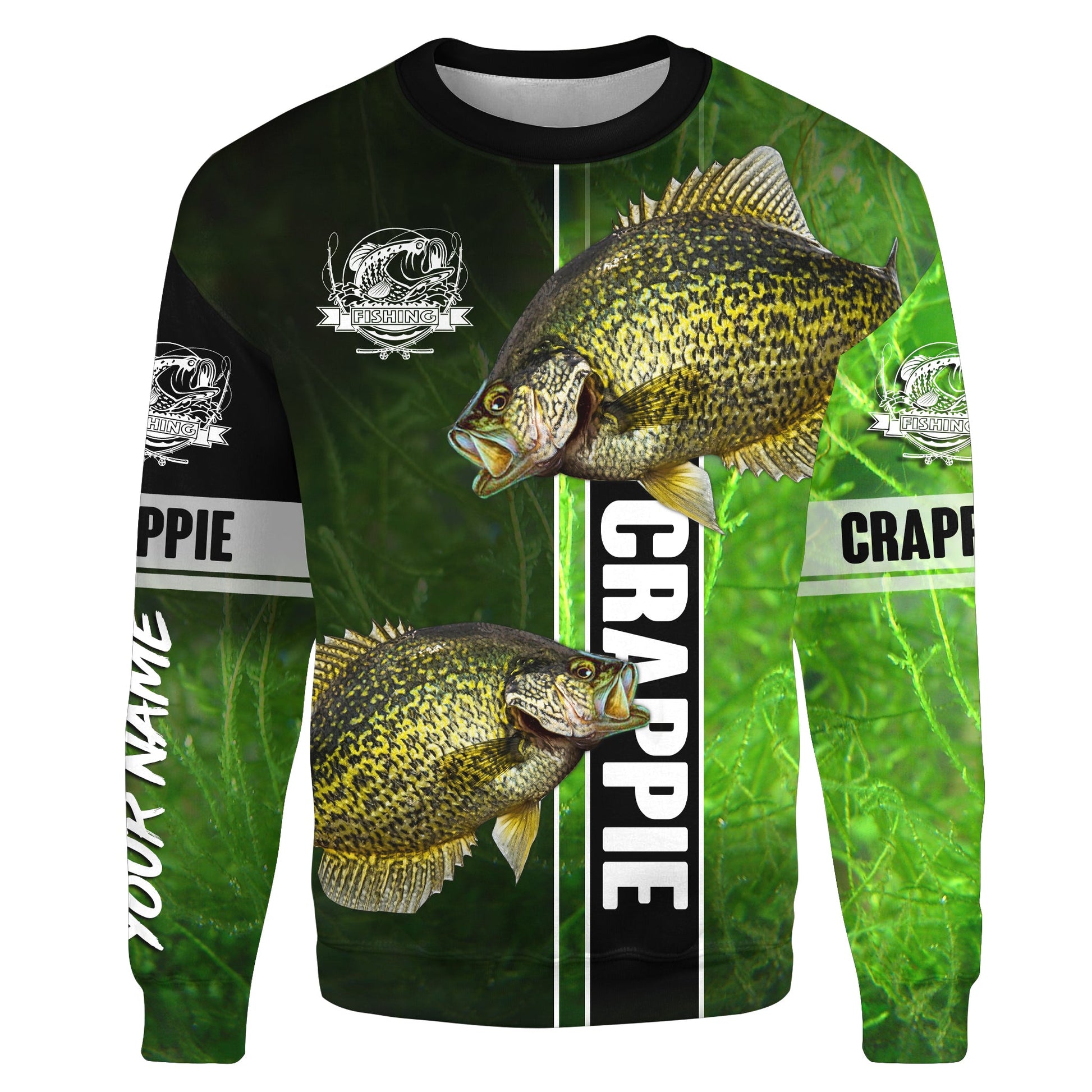 Crappie fishing green Custom name UV Long Sleeve Fishing, fishing gifts, women, kid NQS1612