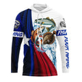 Texas slam flag patriotic redfish, trout, flounder fishing Custom Name 3D UV Protection Fishing NQS5172