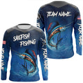 Blue camo Sailfish fishing Custom performance long sleeve team Sailfish fishing tournament NQS7773