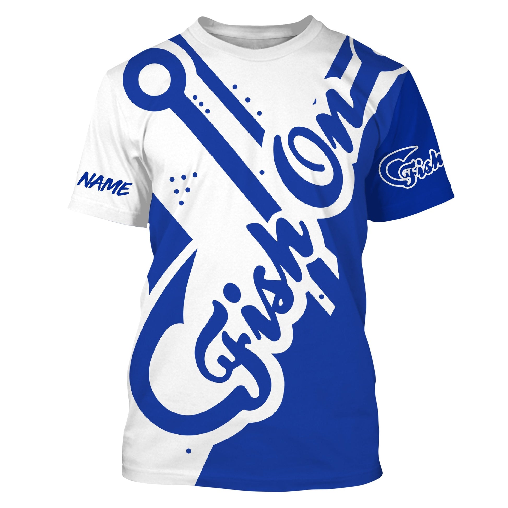 Fish On blue Customize Name Long Sleeve Fishing fishing gift NQS2470