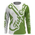 Fish On green Customize Name Long Sleeve Fishing fishing gift, women, Kid NQS2471