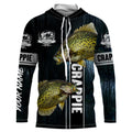 Crappie Fishing blue camo fish on custom long sleeve fishing NQS2783