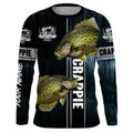 Crappie Fishing blue camo fish on custom long sleeve fishing NQS2783