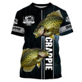 Crappie Fishing blue camo fish on custom long sleeve fishing NQS2783