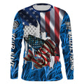 American flag patriot Walleye blue camo fishing, custom long sleeve sun protection fishing NQS4709