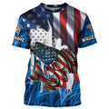 American flag patriot Walleye blue camo fishing, custom long sleeve sun protection fishing NQS4709