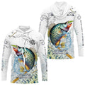 Crappie Green scales water Custom White Long Sleeve Fishing, Personalized Crappie Fishing Gifts NQS9646