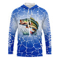 Personalized blue water camo Largemouth bass Long Sleeve Fishing, Tournament Fishing NQS7440