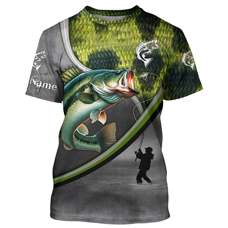 Largemouth Bass fishing scales personalized bass fishing, sun protection fishing apparel NQS3294