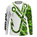 Green Camo Fish Hook Customize Name All Over Printed Fishing NQS553