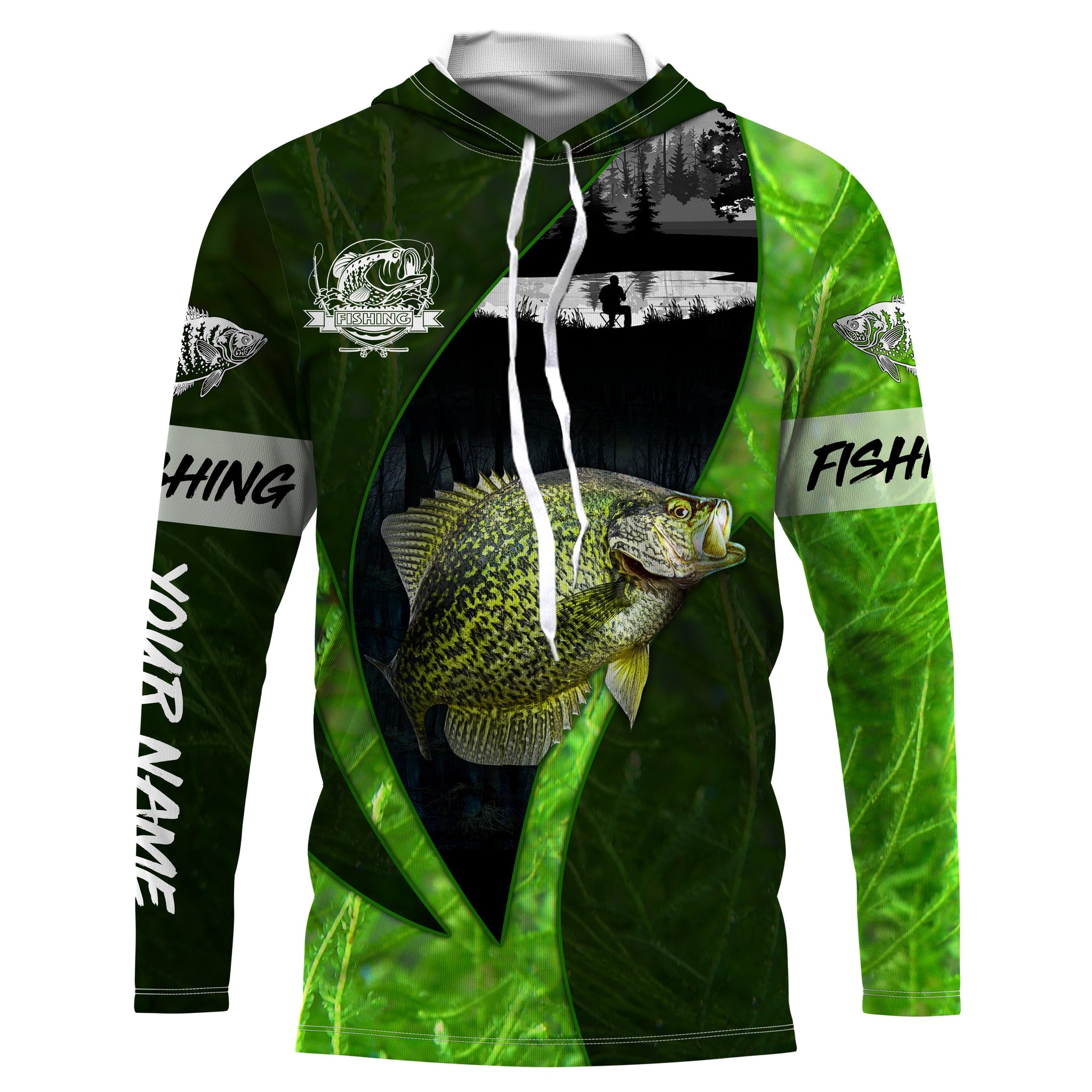 Crappie fishing green Custom name UV Long Sleeve Fishing, fishing gifts, women NQS3721