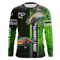 Rainbow trout fishing green Custom name UV Long Sleeve Fishing, fishing gifts NQS2341