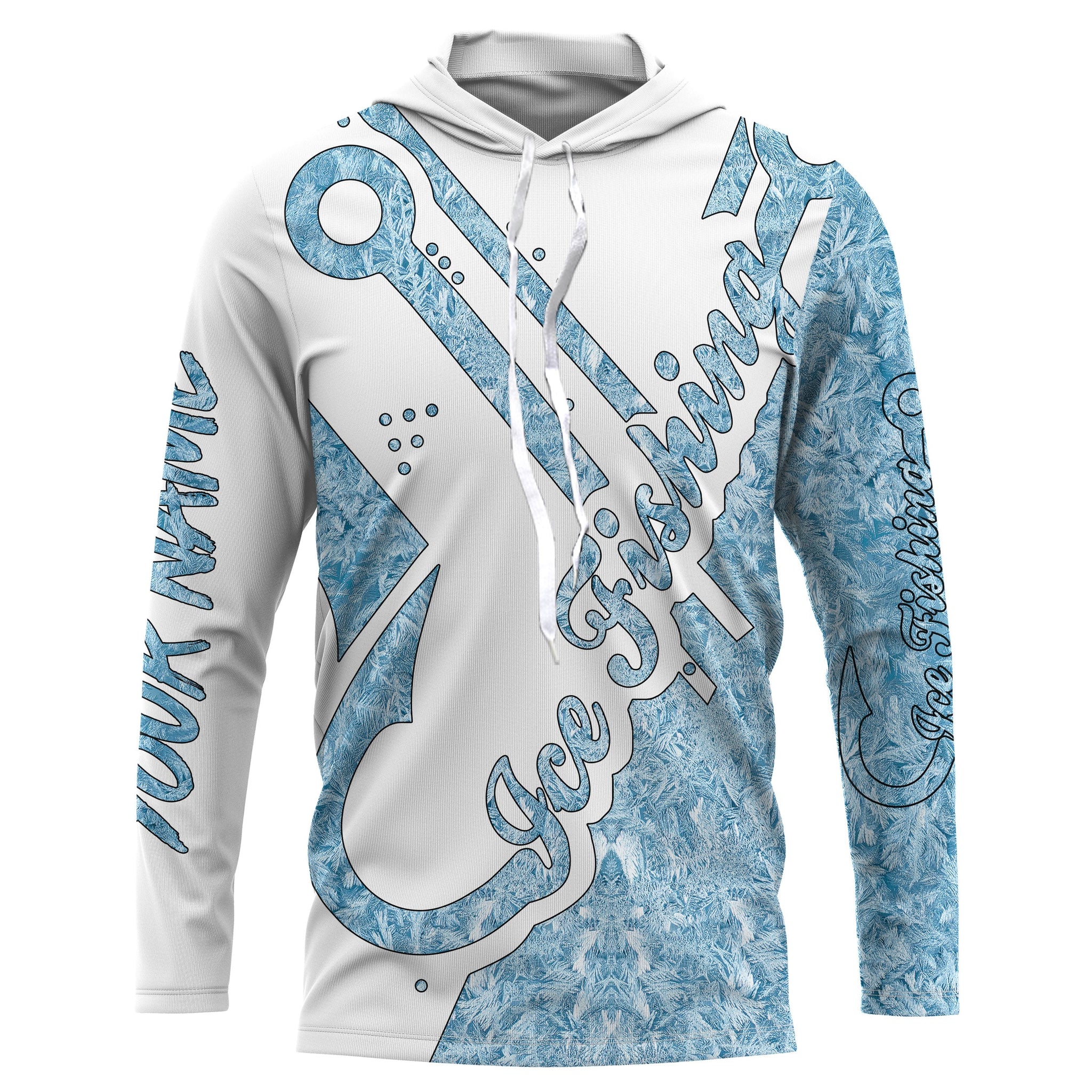 Ice fishing clothing winter camo fish hook tattoo Custom fishing gift, women, Kid NQS2472