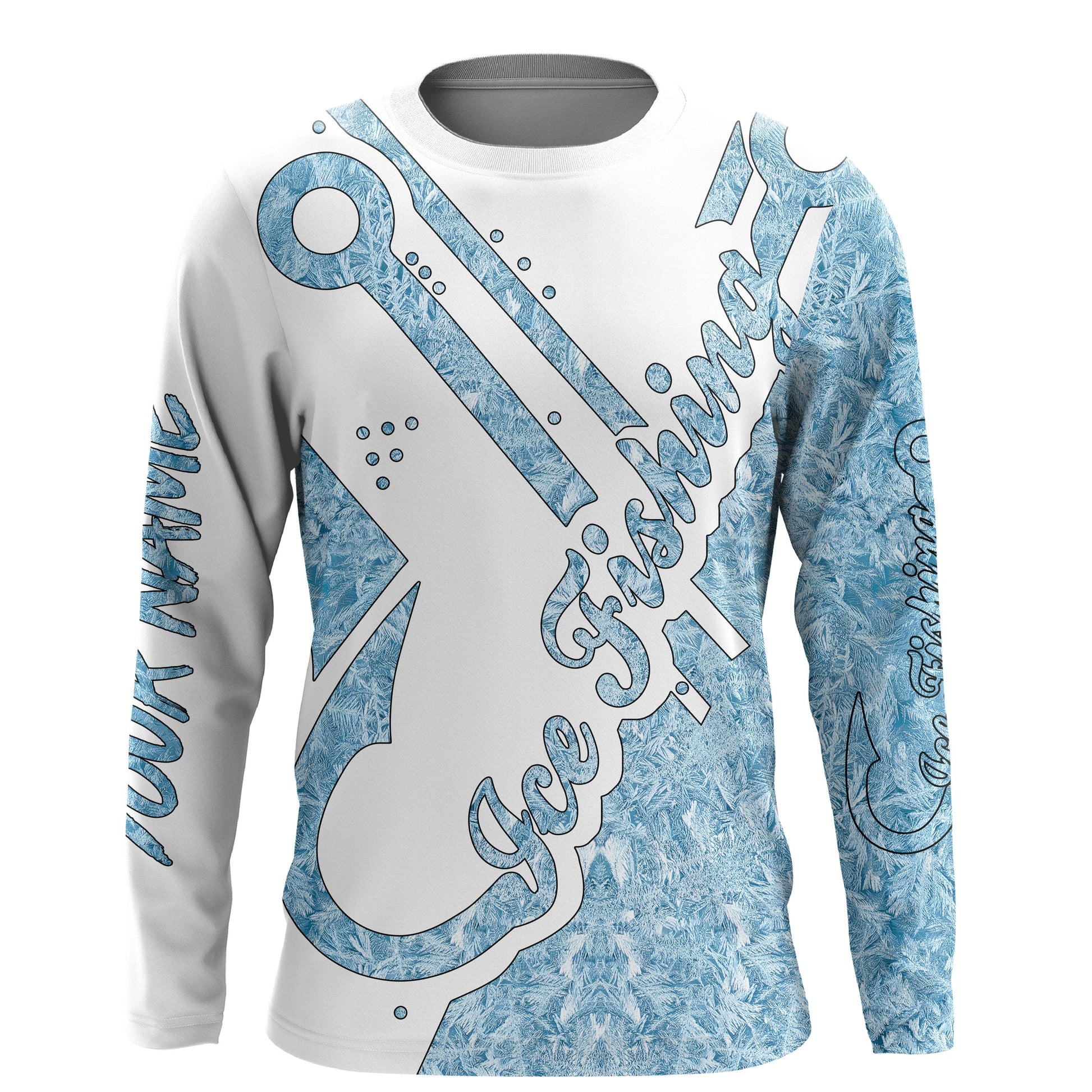 Ice fishing clothing winter camo fish hook tattoo Custom fishing gift, women, Kid NQS2472