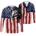 Largemouth bass fishing tattoos American flag patriotic fishing Custom Name 3D tournament fishing UV protection UPF 30+ NQS2797
