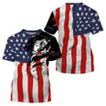 Largemouth bass fishing tattoos American flag patriotic fishing Custom Name 3D tournament fishing UV protection UPF 30+ NQS2797