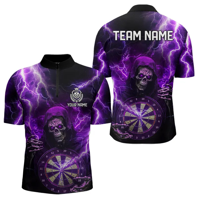 Skull Purple lightning thunder Darts Custom Dart Team NQS9494