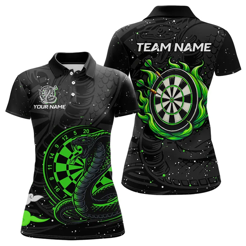 Black and Green Cobra Snake Darts, Custom Name Darts Team NQS9656
