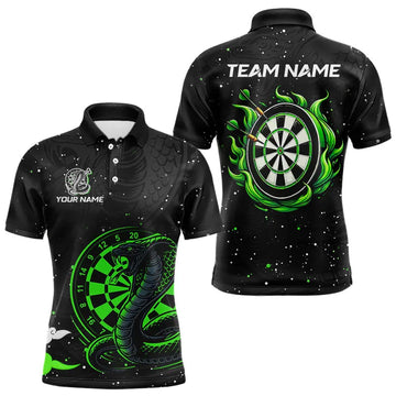 Black and Green Cobra Snake Darts, Custom Name Darts Team NQS9656