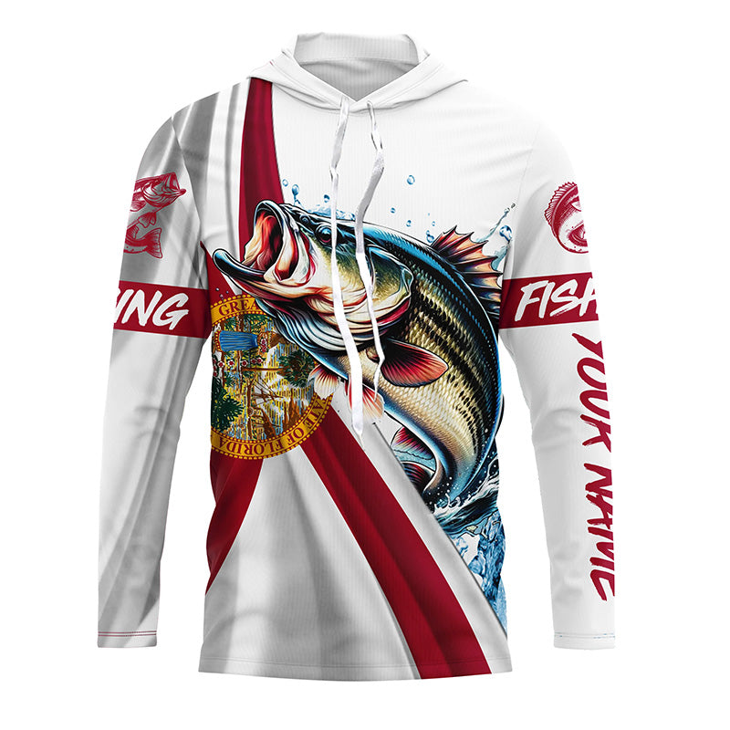 Largemouth Bass fishing Florida flag patriotic fishing Custom UV protection tournament Fishing NQS5684