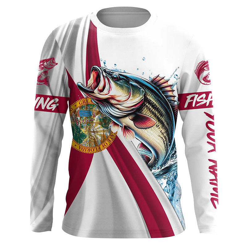 Largemouth Bass fishing Florida flag patriotic fishing Custom UV protection tournament Fishing NQS5684