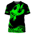 Fish skeleton reaper green black sun protection performance custom name long sleeve fishing NQS3578