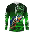 Personalized Peacock Bass Green Long Sleeve Performance Fishing, Bass compass tournament NQS6334