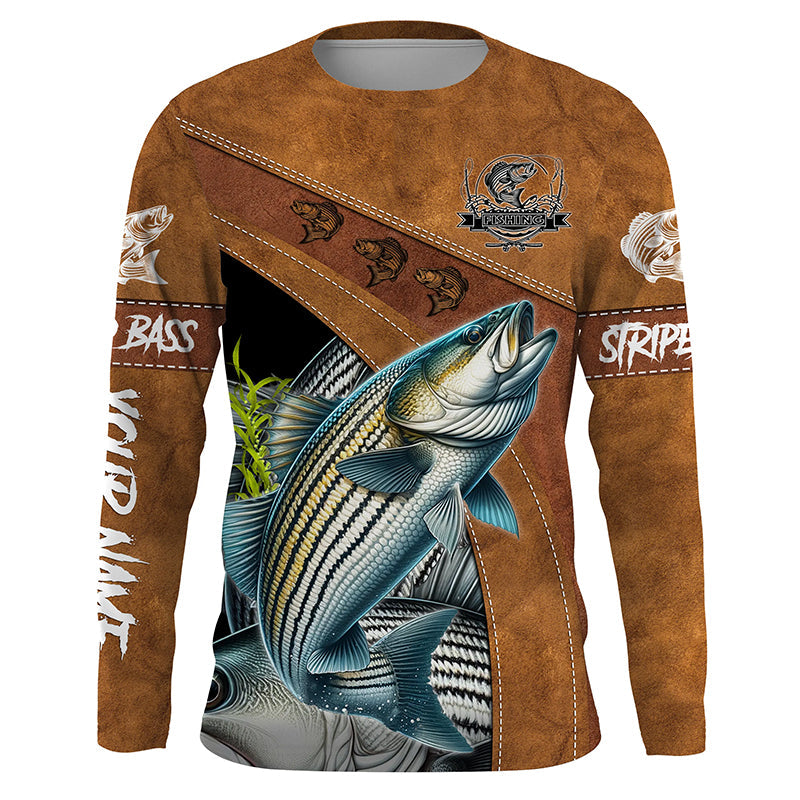 Striped bass fishing customized name performance long sleeve fishing, striper fishing NQS2480