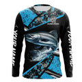Chinook Salmon fishing Blue camo Long Sleeve Performance Fishing custom Salmon fishing NQS9347