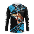 Redfish Drum fishing Blue camo Long Sleeve Performance Fishing custom Redfish fishing NQS9348