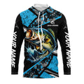 Largemouth Bass fishing Blue camo Long Sleeve Performance Fishing custom Bass fishing NQS7602