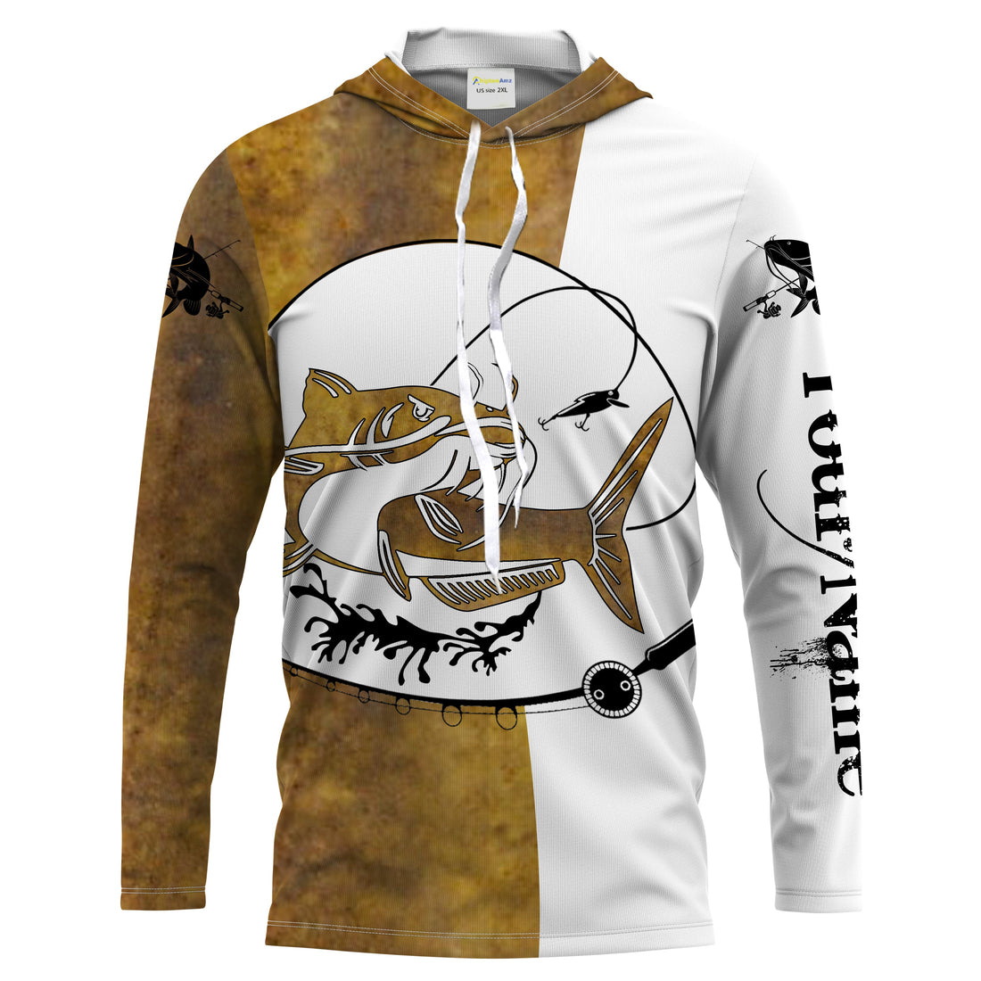 Flathead catfish Fishing scales Custom white Long sleeve performance Fishing, apparel for team catfish - NQS2080