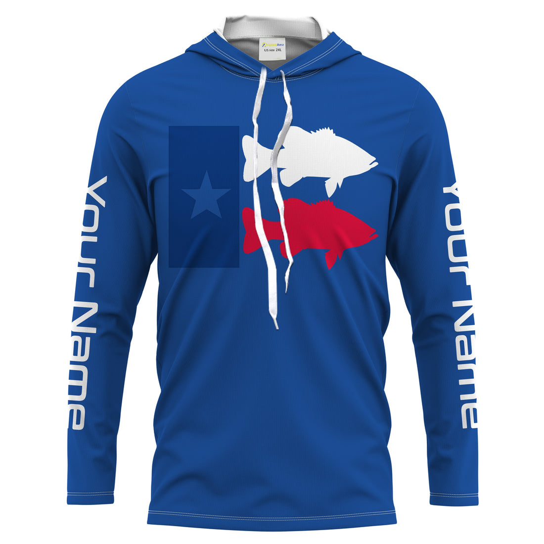 Texas Fishing Texas Flag patriotic Customize Name UV protection quick dry long sleeves fishing UPF 30+ NQS2204